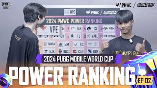 2024 PMWC POWER RANKINGS  EP02  PUBG MOBILE ESPORTS [upl. by Yleme]