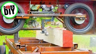 Sawmilling Spruce  Band Sawmill Build 22 [upl. by Nipahc189]