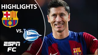 🚨 LEWANDOWSKI SAVES THE DAY 🚨 Barcelona vs Alaves  LALIGA Highlights  ESPN FC [upl. by Airrej]