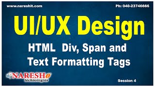 Session4  HTML Div Span and Text Formatting Tags  UIUX Design Tutorials [upl. by Otsedom176]