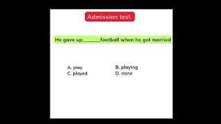 Admission test Right from of verbenglish [upl. by Ggerk]