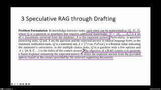 Speculative RAG Enhancing Retrieval Augmented Generation through DraftingUCSD amp Google 2024 [upl. by Bayless]