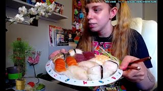 🍣🥢 sushi mukbang amp conversing about random things food movies interests [upl. by Goines]