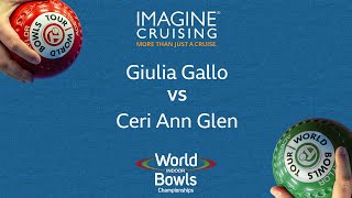 World Indoor Bowls Championship 2024 Giulia Gallo vs Ceri Ann Glen  Day 10 Match 3 [upl. by Hsima]