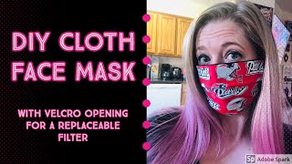 DIY Cloth Face Mask with Velcro for Replaceable Filters  Easy Beginner Tutorial [upl. by Ylaek]