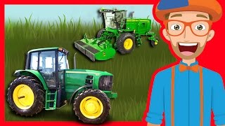 Tractors and Trucks for Children by Blippi  Educational Videos for Kindergarten [upl. by Dafna]