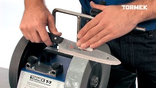 Sharpen knives with Tormeks Knife Jig SVM45 [upl. by Bradski]