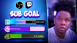 Twitchs SUB GOAL BAR and How to Customize it in OBS STUDIO Tutorial [upl. by Lucille]