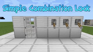 Simple Combination Lock Door Minecraft Bedrock Tutorial [upl. by Mayram]