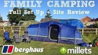 FAMILY CAMPING VLOG  FULL SET UP amp SITE REVIEW  BERGHAUS AIR 6 [upl. by Rednav]