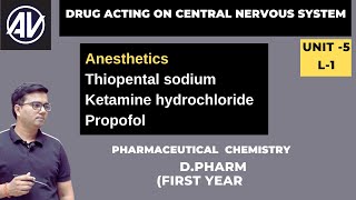 Anaesthetics drug acting on central nervous system Pharmaceutical chemistry D pharm first year [upl. by Notsruht]