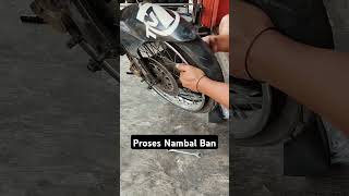 Proses Nambal Ban Motor Satria Baja Hitam [upl. by Ennaitsirhc]