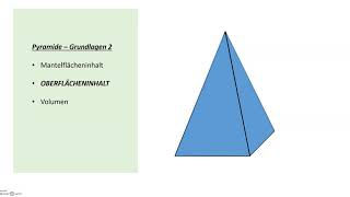 Quadratische Pyramide Grundlagen  MantelOberfläche und Volumen Klasse 910 [upl. by Skvorak977]