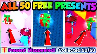 ALL 50 SECRET FREE PRESENTS in PET SIMULATOR 99 Roblox [upl. by Buford]