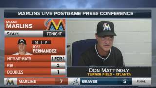 Don Mattingly  Miami Marlins at Atlanta Braves 07012016 [upl. by Ys]