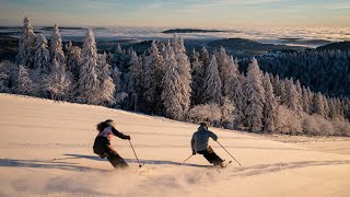 Skigebiet Feldberg  Abfahrt vom Seebuck mit grandioser Aussicht Skier an und los gehts [upl. by Alahsal]