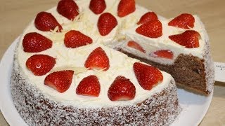 GÂTEAU ITALIEN FRAISE ET MASCARPONE FACILE CUISINERAPIDE [upl. by Teerell]