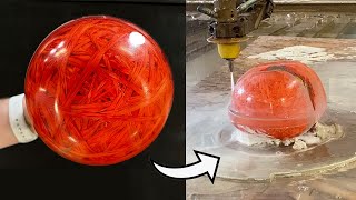 Giant Rubber Band Ball Cast In Epoxy Resin And Cut In Half [upl. by Ehcadroj]