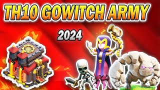 TH10 GoWitch Attack Strategy 2024  Powerful Golem Witch Attack Town Hall 10 Clash of Clans [upl. by Gonick]