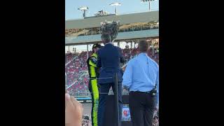 Ryan Blaney hoists NASCAR CHAMPIONSHIP trophy [upl. by Nahgam]