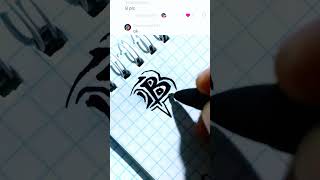 How To Drawing B Tattoo pencildrawing handrawing tatto [upl. by Ardnuat]