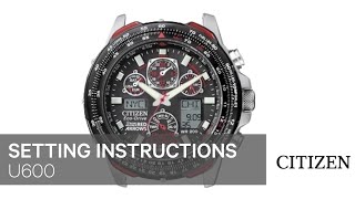 Citizen Watch Setting Instruction — U600 [upl. by Ecirtaeb715]