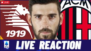 SALERNITANA  MILAN LIVE REACTION 🔴⚫ [upl. by Cohby103]