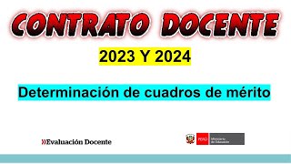 PROCESO DE CONTRATO DOCENTE 2023 Y 2024 [upl. by Haneekas]