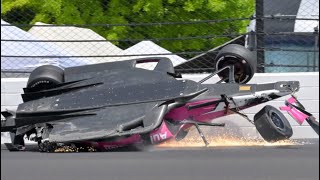 Kyle Kirkwood amp Felix Rosenqvist Huge Crash  2023 Indianapolis 500 [upl. by Heyward891]