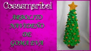 Como hacer un arbolito navideño de goma evaManualidades navideñasChirstmas ornaments [upl. by Catlee]