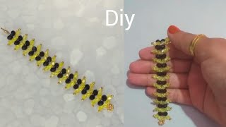 How to make bracelet with beadsEasy DIY braceletBeading tutorial for beginners braceletmaking [upl. by Cacilie]