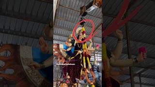 Unexpected Flowers Danda With crane for Biggest Durga Mata aagman 2024 youtubeshorts durgamata yt [upl. by Aenert995]