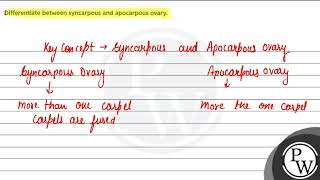 Differentiate between syncarpous and apocarpous ovary [upl. by Siocnarf]