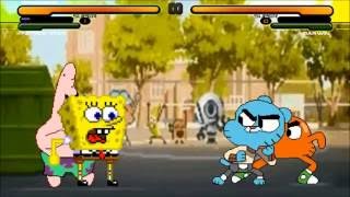 MUGEN Battle Spongebob amp Patrick vs Gumball amp Darwin Watterson [upl. by Robbin]