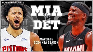 Miami Heat vs Detroit Pistons Full Game Highlights  Mar 5  2024 NBA Season [upl. by Nwahsad]