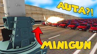 🧊Auta vs MINIGUN beamNG drive🔫🔫 [upl. by Annoel]