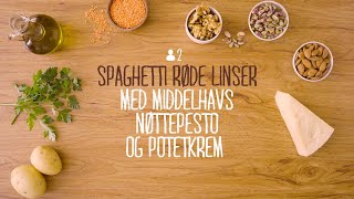 Spaghetti Røde Linser med middelhavs nøttepesto og potetkrem [upl. by Miller904]