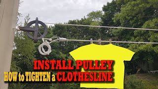 Outdoor clothesline with pulley  How to tighten a clothesline [upl. by Asina]