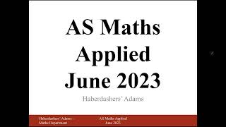 AS Maths  2023  Stats  Q4 [upl. by Joyan]