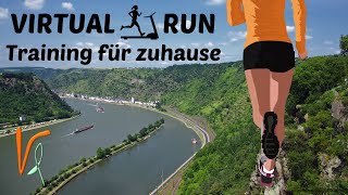 Virtueller Lauf 🏃🏼 für Laufband und Crosstrainer  Laufband Video  Intervall Training  Rhein [upl. by Tehcac]