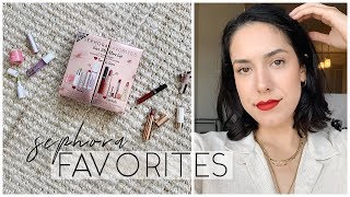 HOLIDAY MAKEUP🚨SEPHORA FAVORITES GIVE ME MORE LIP SET SWATCHESREVIEW [upl. by Akkeber]