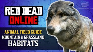 Red Dead Online  Mountain amp Grassland Habitats Animal Locations Guide Naturalist Role [upl. by Airdnazxela]