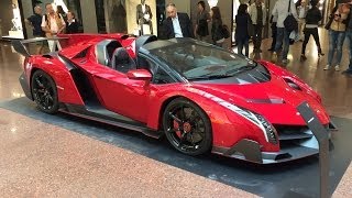 Lamborghini Veneno Roadster €33m Hypercar  Startup and Maneouvering [upl. by Yeltsew]