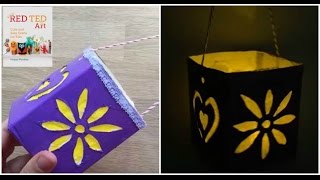 Cute Luminaries made from Cartons Recycled Crafts [upl. by Hotze]