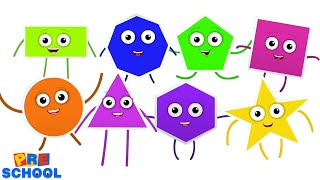 Ten Little Shapes Preschool Rhyme and Learning Video for Kids [upl. by Tnahsin508]