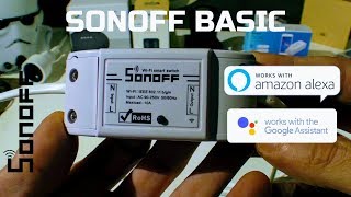 Domotique Google HomeAlexa SONOFF BASIC interrupteur Francais [upl. by Anitaf]