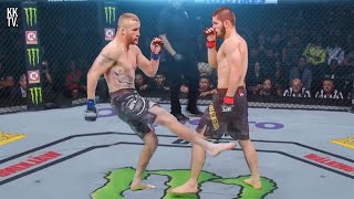 Khabib vs Gaethje  Leg Kicks [upl. by Schwejda]