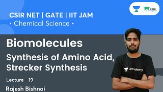 Synthesis of Amino Acid Strecker Synthesis  CSIR NET 2021  GATE  IIT JAM  By Rajesh Bishnoi [upl. by Idarb]