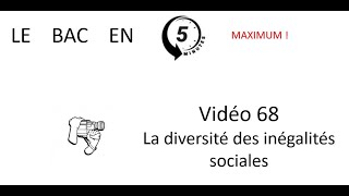 La diversité des inégalités sociales Le bac en 5 minutes ép 68 [upl. by Rubma302]