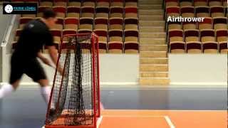 Patrik Lönell  Floorball Shooting School Airthrower behind the net [upl. by Swee]